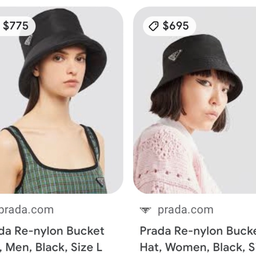 Brand new AUTHENTIC Prada Womens size Med. black bucket hat.